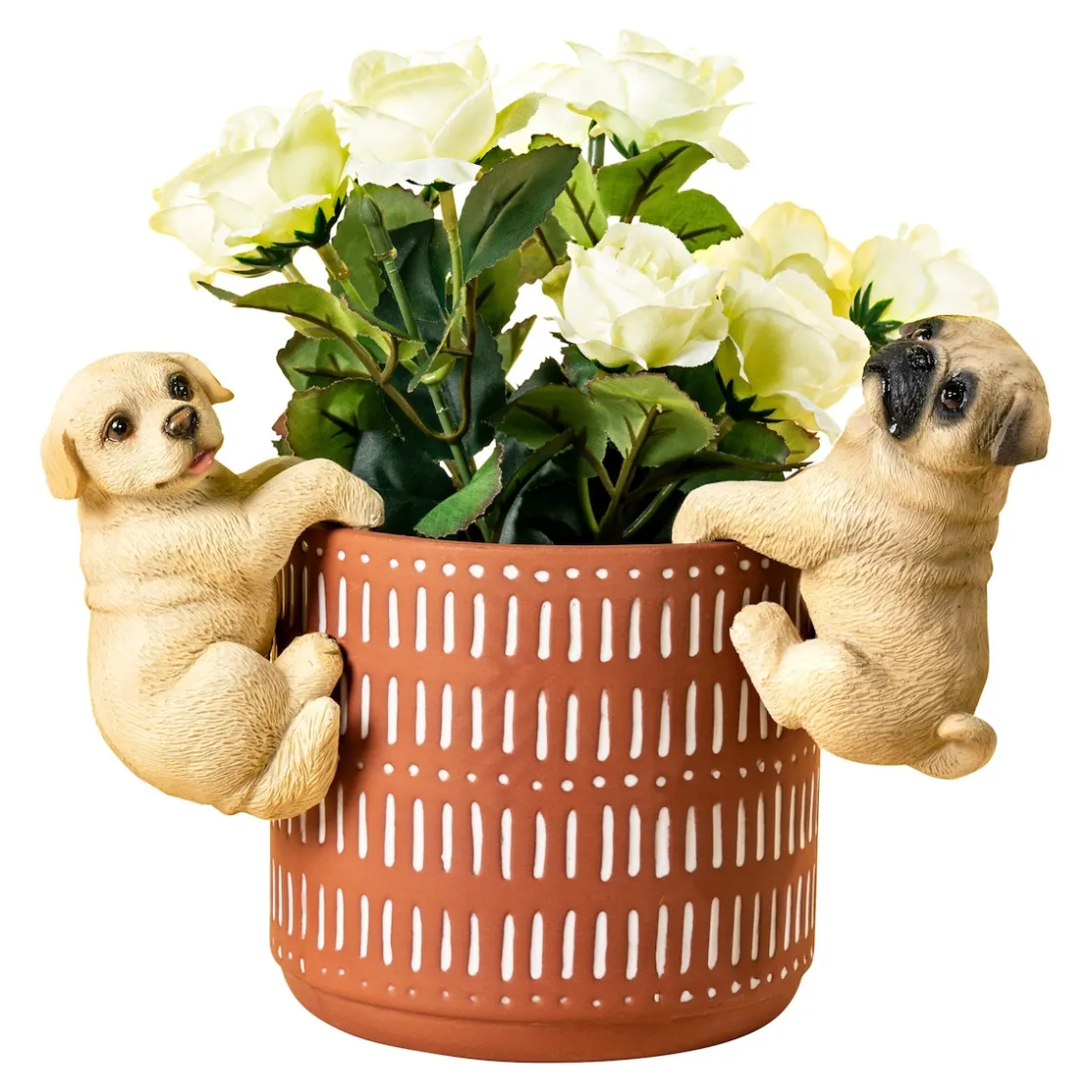 Pflanzgefäße & Blumentöpfe|Die moderne Hausfrau Blumentopf-Deko „Hundefreunde“, 2-teilig