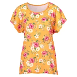 Shirts|Die moderne Hausfrau Blusenshirt „Blütenzauber“ orange