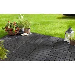 Beetbegrenzung|Die moderne Hausfrau Bodenplatten "schwarz", 4 Stück = 0,36 m²