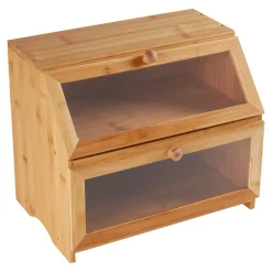 Lebensmittelbehälter|Die moderne Hausfrau Brotkasten mit 2 Fächern, Holz natur