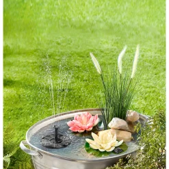 Gartendekoration ·Solarleuchten|Frühlingsdekoration|Die moderne Hausfrau Brunnen-Set, 4-teilig