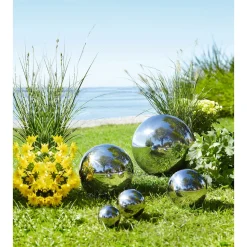 Gartendekoration ·Gartenfiguren|Gartenfiguren|Die moderne Hausfrau Bundle Edelstahl-Kugeln, 5 Stück