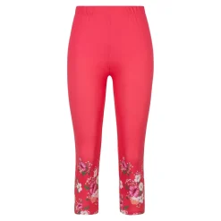 Hosen & Leggings|Die moderne Hausfrau Capri-Leggings „Blütenzauber“ fuchsia