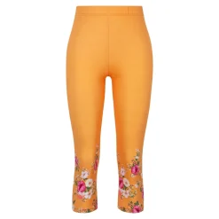 Hosen & Leggings|Die moderne Hausfrau Capri-Leggings „Blütenzauber“ orange