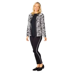 Shirts|Die moderne Hausfrau Cardigan „Kuschelweich“ creme; schwarz