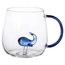 Tassen|Die moderne Hausfrau 3D Glas-Tasse, 350 ml Walfisch