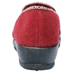 Hausschuhe|Die moderne Hausfrau Damen Hausschuh Alpenblume dunkelrot