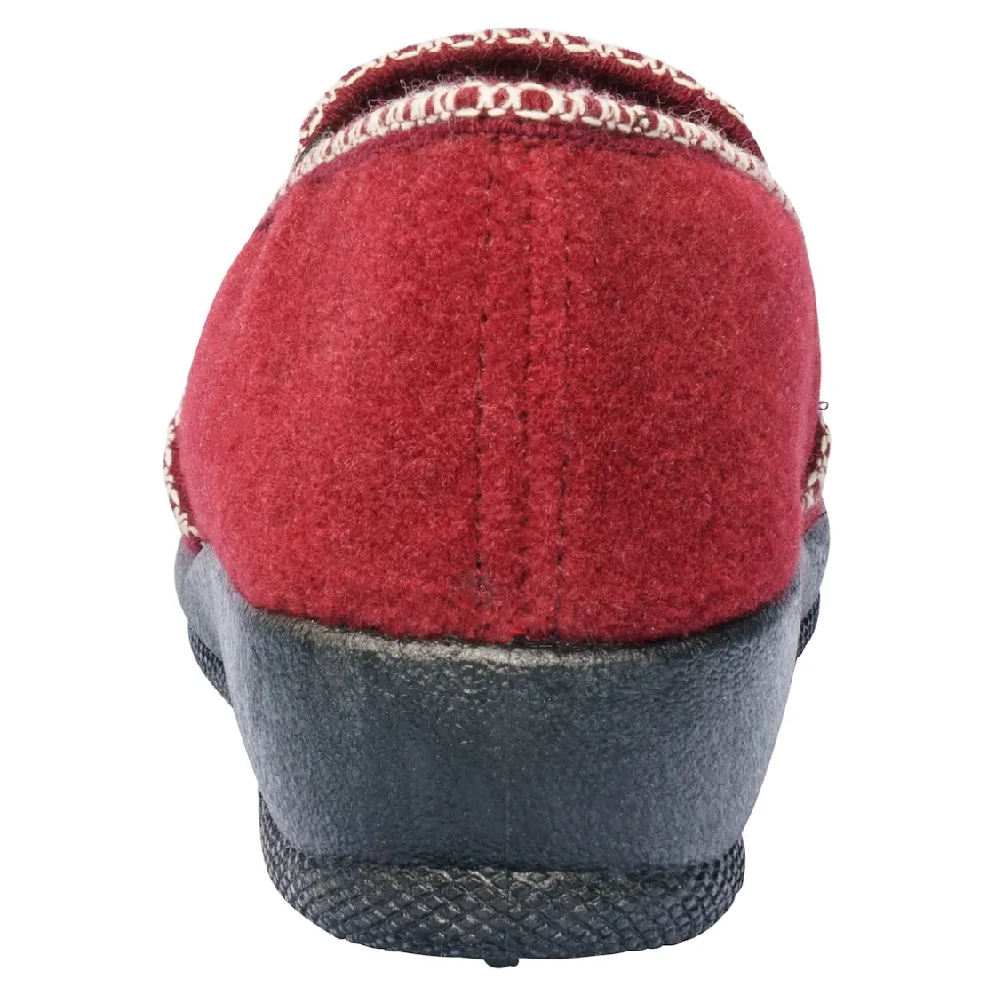 Hausschuhe|Die moderne Hausfrau Damen Hausschuh Alpenblume dunkelrot