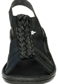 Sandalen|Die moderne Hausfrau Damen Sandaletten schwarz