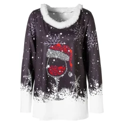 Shirts|Die moderne Hausfrau Damen-Shirt „Festtage“ schwarz