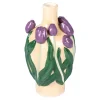Frühlingsdekoration|Osterdekoration|Die moderne Hausfrau 3D-Blumenvase lila Tulpen