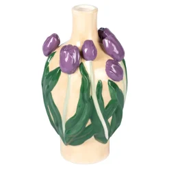 Frühlingsdekoration|Osterdekoration|Die moderne Hausfrau 3D-Blumenvase lila Tulpen