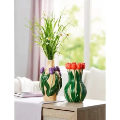 Frühlingsdekoration|Osterdekoration|Die moderne Hausfrau 3D-Blumenvase lila Tulpen