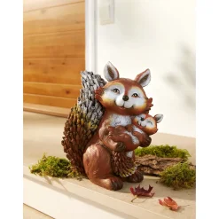 Dekofiguren|Herbstdekoration|Die moderne Hausfrau Dekofigur "Fuchsmama mit Kind"