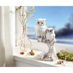 Dekofiguren|Herbstdekoration|Die moderne Hausfrau Dekofigur „Schnee-Eulen“