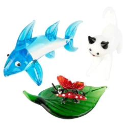 Dekofiguren|Frühlingsdekoration|Die moderne Hausfrau Deko-Figuren-Set „Glastiere“, 3-teilig