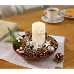 Weihnachtsdekoration·Weitere Weihnachtsdeko|Die moderne Hausfrau Dekomaterial „Natur“ weiß