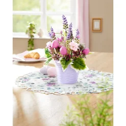 Kunstpflanzen|Osterdekoration|Die moderne Hausfrau Deko-Ostergesteck flieder