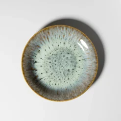 Teller|Die moderne Hausfrau Desserteller-Set, Steinzeug Flussufer blau, grün, braun