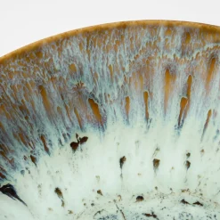 Teller|Die moderne Hausfrau Desserteller-Set, Steinzeug Flussufer blau, grün, braun