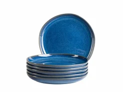 Teller|Die moderne Hausfrau Dessertteller Set, Steinzeug Cordelia Königsblau