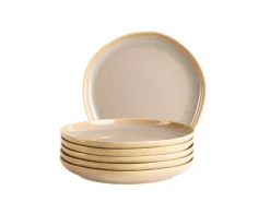 Teller|Die moderne Hausfrau Dessertteller Set, Steinzeug Cordelia Beige / Sand