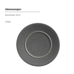 Geschirrsets|Die moderne Hausfrau Dessertteller Set, Steinzeug Unico Grau