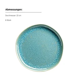 Teller|Die moderne Hausfrau Dessertteller Set, Steinzeug Cordelia Grün / Blau