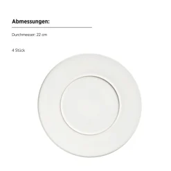 Geschirrsets|Die moderne Hausfrau Dessertteller Set, Steinzeug Unico Weiß