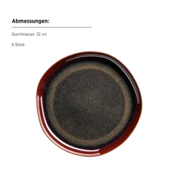 Teller|Die moderne Hausfrau Dessertteller Set, Steinzeug Cordelia Braun