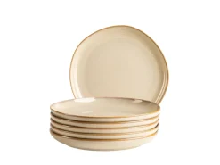 Teller|Die moderne Hausfrau Dessertteller Set, Steinzeug Cordelia Sand