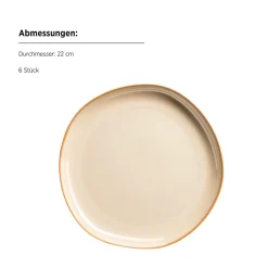 Teller|Die moderne Hausfrau Dessertteller Set, Steinzeug Cordelia Sand