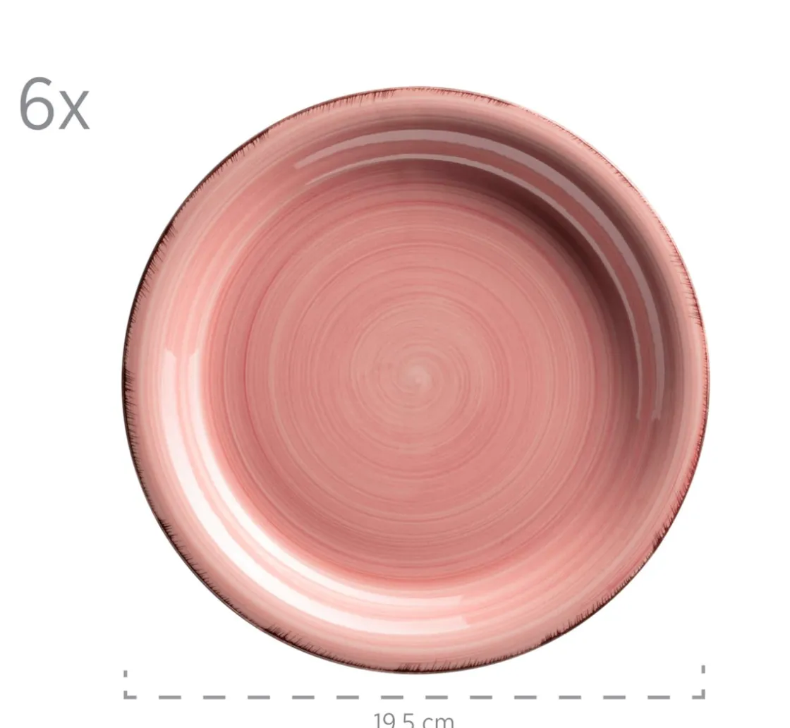 Teller|Die moderne Hausfrau Dessertteller-Set, Steingut LUMACA Koralle