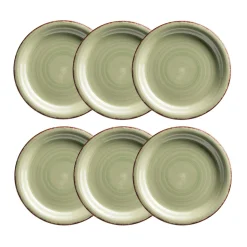 Teller|Die moderne Hausfrau Dessertteller-Set, Steingut LUMACA Olivgrün