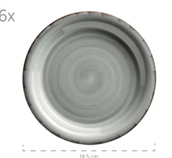 Teller|Die moderne Hausfrau Dessertteller-Set, Steingut LUMACA Grau