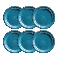 Teller|Die moderne Hausfrau Dessertteller-Set, Steingut LUMACA Dunkelblau