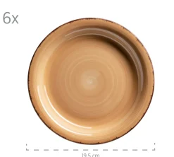 Teller|Die moderne Hausfrau Dessertteller-Set, Steingut LUMACA Beige