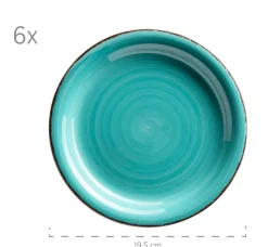 Teller|Die moderne Hausfrau Dessertteller-Set, Steingut LUMACA Laguna