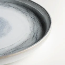 Teller|Die moderne Hausfrau Dessertteller-Set, Steinzeug TIEFER SEE Grau / Weiß