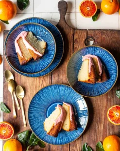 Teller|Die moderne Hausfrau Dessertteller-Set, Steinzeug Eisfall