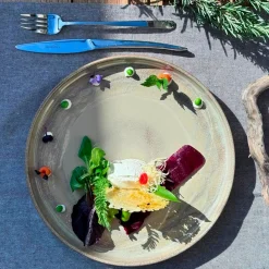 Teller|Die moderne Hausfrau Dessertteller-Set, Steinzeug Nebelwald