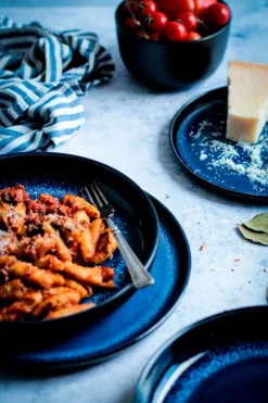 Geschirrsets|Die moderne Hausfrau Dessertteller-Set, Steinzeug Niara Schwarz / Grau