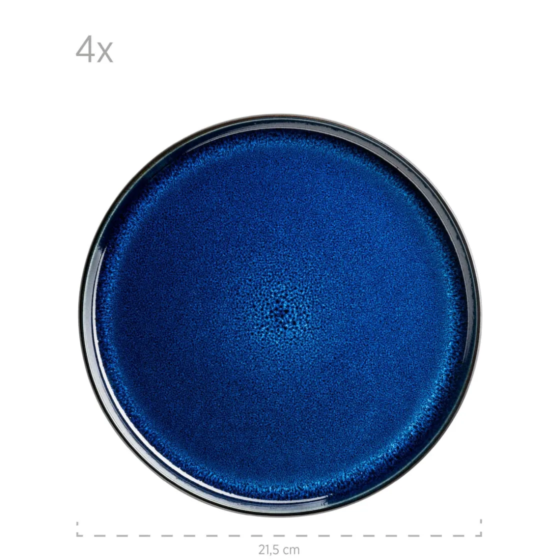 Geschirrsets|Die moderne Hausfrau Dessertteller-Set, Steinzeug Niara Schwarz / Grau