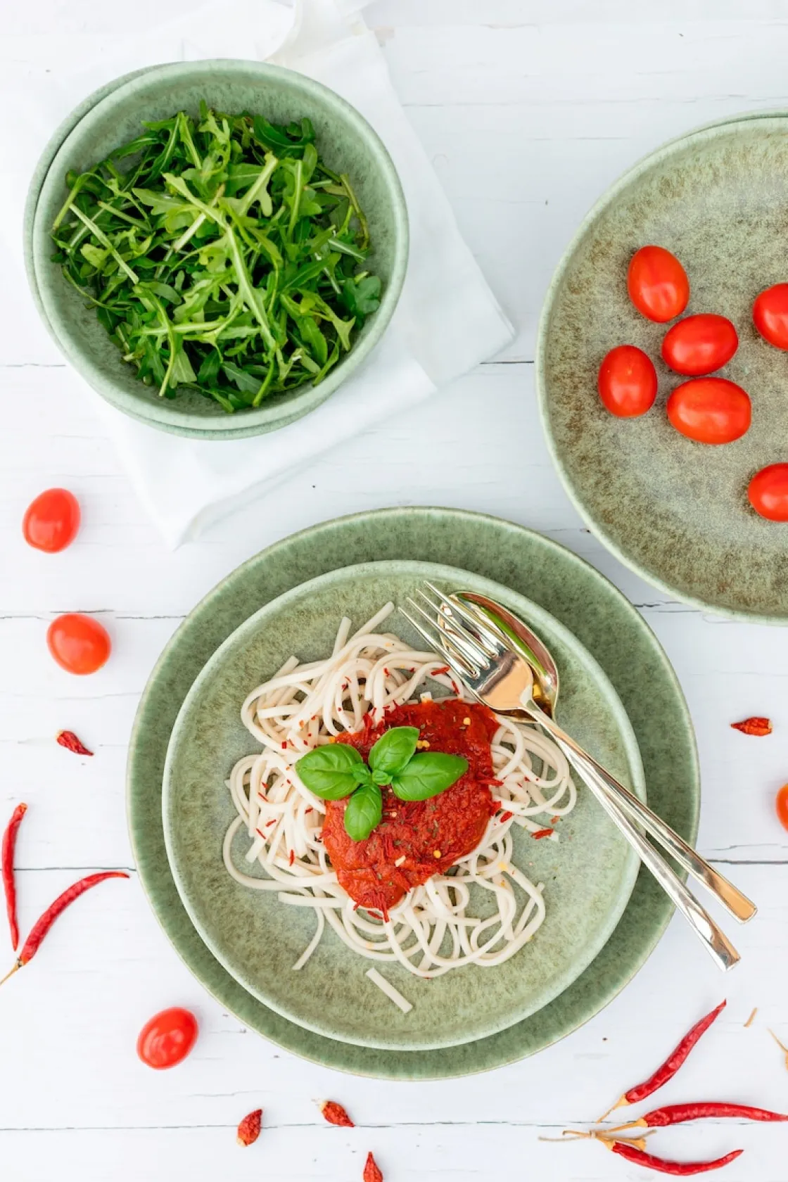 Teller|Die moderne Hausfrau Dessertteller-Set, Steinzeug Moos'N'Stein Grün