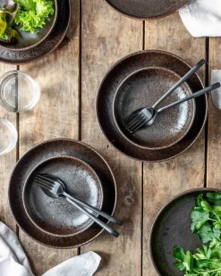 Teller|Die moderne Hausfrau Dessertteller-Set, Steinzeug Glockenklang