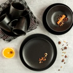 Teller|Die moderne Hausfrau Dessertteller-Set, Steinzeug Essential