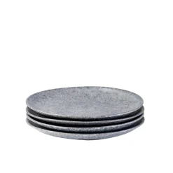 Teller|Die moderne Hausfrau Dessertteller-Set, Steinzeug Moos'N'Stein Grau