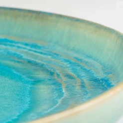 Teller|Die moderne Hausfrau Dessertteller-Set, Steinzeug TIEFER SEE Blau / Grün