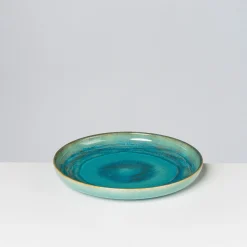 Teller|Die moderne Hausfrau Dessertteller-Set, Steinzeug TIEFER SEE Blau / Grün