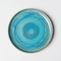 Teller|Die moderne Hausfrau Dessertteller-Set, Steinzeug TIEFER SEE Blau / Grün